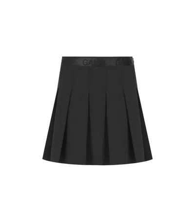 Ganni Black Pleated Mini Skirt