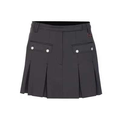 GANNI BLACK PLEATED MINI SKIRT
