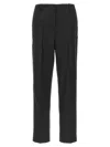 Ganni Trousers With Pleats And Pockets In Black