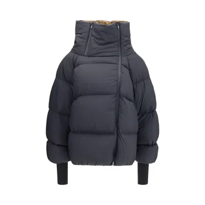 Ganni Black Polyamide Full-length Jacket In Blue