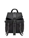 Ganni Black Polyamide Polyurethane Backpack In Black