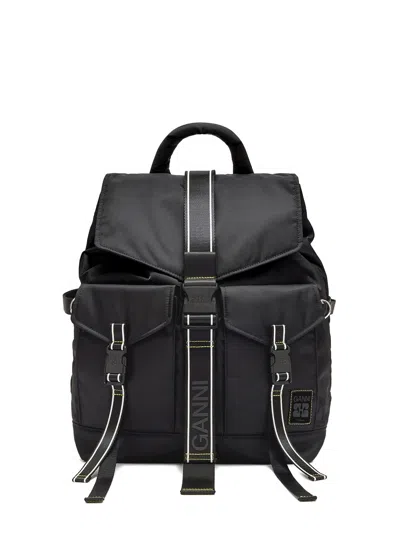 Ganni Black Polyamide Polyurethane Backpack