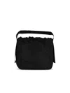 Ganni Womens Black Tech Recycled-polyester Faille Top Handle Bag In Black