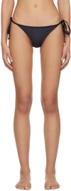 Ganni Black Printed Bikini Bottoms In 099 Black