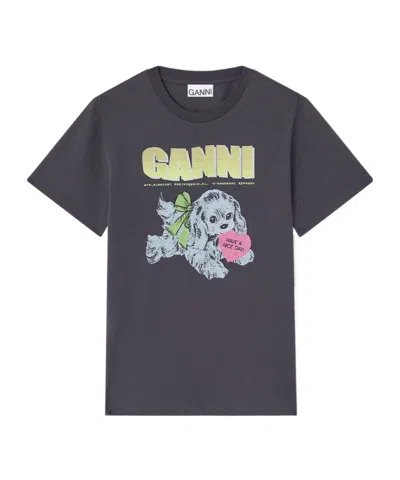 GANNI BLACK PUPPY T-SHIRT