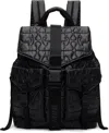 Ganni Quilted Backpack With Buckle Closure And Adjustable Straps In Black