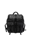 Ganni Quilted Backpack With Buckle Closure And Adjustable Straps In Black