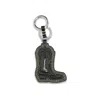 Ganni Black Recycled Leather Keychain