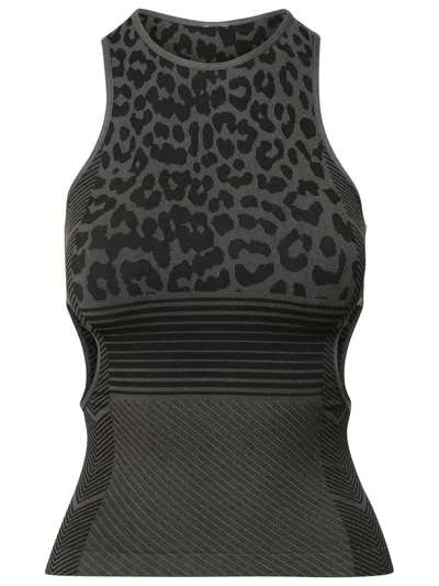 Ganni Leopard-jacquard Seamless Tank Top In Multi