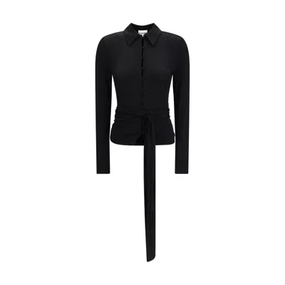 Ganni Black Recycled Polyester Shirt
