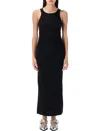 Ganni Soft Cotton Rib Tank Top Long Dress