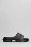 Ganni Flats In Black Rubber/plasic In Black