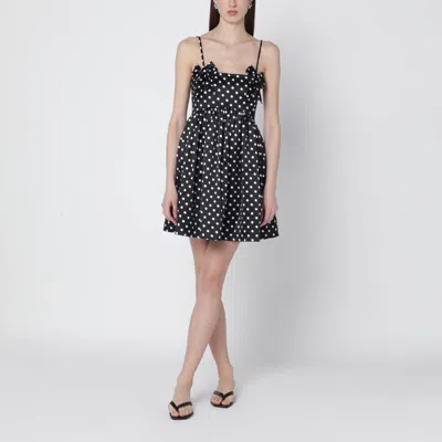 Ganni Multicolor Recycled Polyester Casual Dress In Black