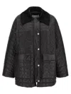 Ganni Black Shiny Quilt Midi' Jacket