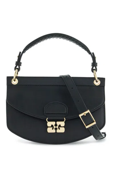Ganni Black Shoulder Bag In Black (black)