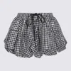 Ganni Vichy Pattern Balloon Miniskirt In Multi