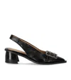 Ganni Feminine Buckle Slingback Pumps In Schwarz