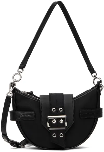 Ganni Black Small Bucky Crossbody Bag In 099 Black