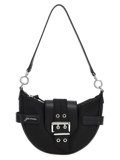 GANNI BLACK SMALL BUCKY CROSSBODY BAG