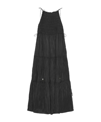 GANNI GANNI MAXI SMOCKED SLIP DRESS