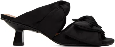 Ganni Black Heeled Mule With Bows