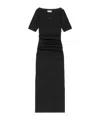 Ganni Black Soft Cotton Rib Dress
