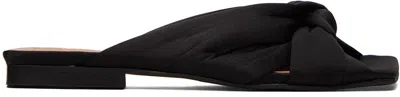 Ganni Black Soft Knot Flat Mules