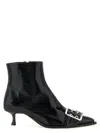 Ganni Black Solid Buckle Boots In Black