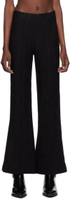 Ganni Black Stretch Flared Trousers In 099 Black