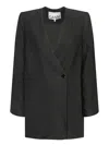 Ganni "boxy Crepe Stretch Bl In Black