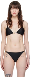 Ganni Black Lurex Bikini Top In 099 Black