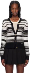 GANNI BLACK STRIPE CARDIGAN