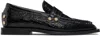 Ganni Black Studded Loafers In Black