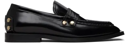 GANNI BLACK STUDS SQUARE TOE LOAFERS