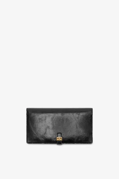 Ganni Black Sue Slim Long Wallet In