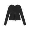 Ganni Rib Knit Tie-string Cardigan