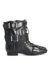Ganni Black Synthetic Boots With Front Fastening In Black