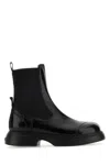 Ganni Womens Patent Faux Leather Black Pull On Chelsea Boots Uk7 In Blackblack