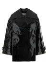 Ganni Crocodile Effect Double-breasted Coat