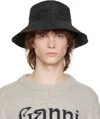 Ganni Black Tech Bucket Hat In Black
