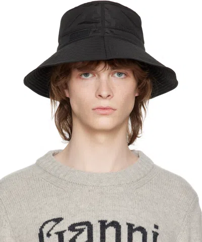 Ganni Black Tech Bucket Hat
