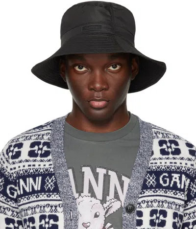 Ganni Black Tech Bucket Hat