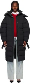 Ganni Black Tech Down Coat In 099 Black