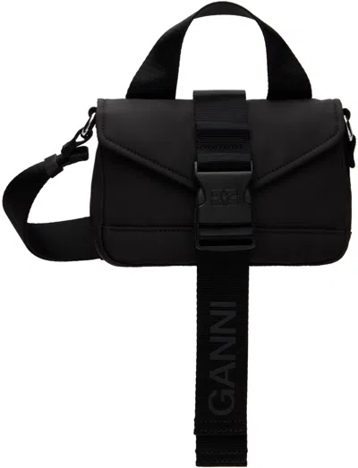 Ganni Black Tech Mini Satchel Bag
