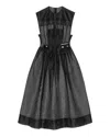 Ganni Tailored Cotton Corset Midi Dress In Black