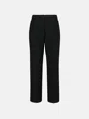 Ganni Black Viscose Blend Trousers In Black