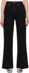 Ganni Black Washed Andi Jeans In 006 Washed Black/bla
