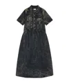 Ganni Light Denim Long Dress Black Washed In Black
