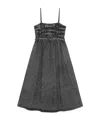 Ganni Women Stretch Future Denim Dress In Black Washed