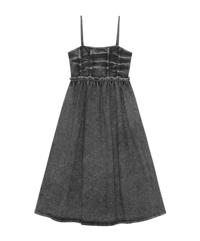 Ganni Black Washed Stretch Future Denim Dress